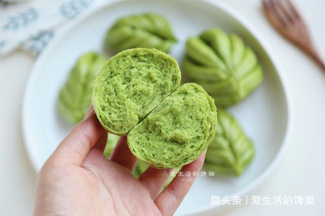  菠菜叶子|自己蒸的菠菜馒头总是变色第1步做错了，难怪变黄还不柔软