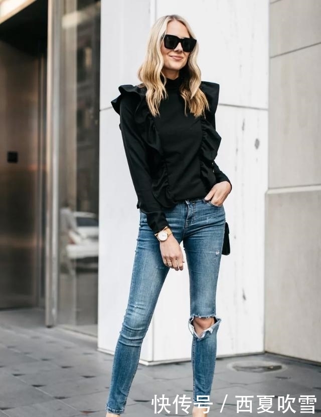 分烟管裤|九分裤+平底鞋,才是早秋最潮搭配