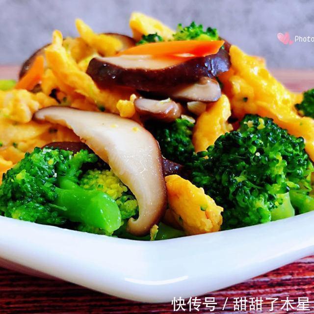 防癌抗癌|西兰花香菇炒蛋，色香味俱全的营养佳品