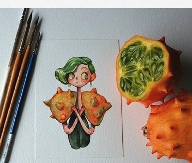 拟人化|拟人化的水果蔬菜,让这个插画师火爆ins,让人欲罢不能的创意