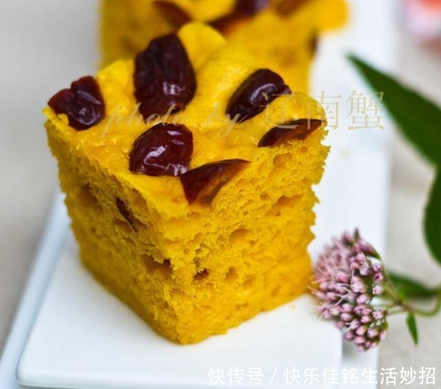 调色|今天用南瓜给发糕调色,纯天然的色素,很美的