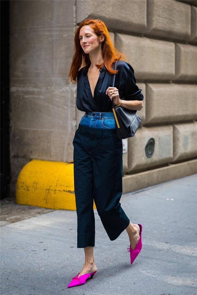 穿搭|别再穿“阔腿裤”了,很土!今年都在穿的是“倒装裤”,遮肉