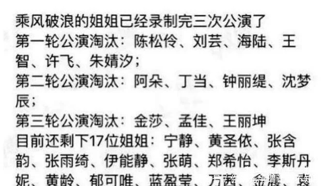 新一轮|《浪姐》阿朵被曝淘汰后参加活动,第二批淘汰名单流出让人出乎意
