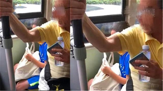 让座|老人嫌让座慢，扔男孩书包“强逼让座”，爸爸按住孩子咱不让了