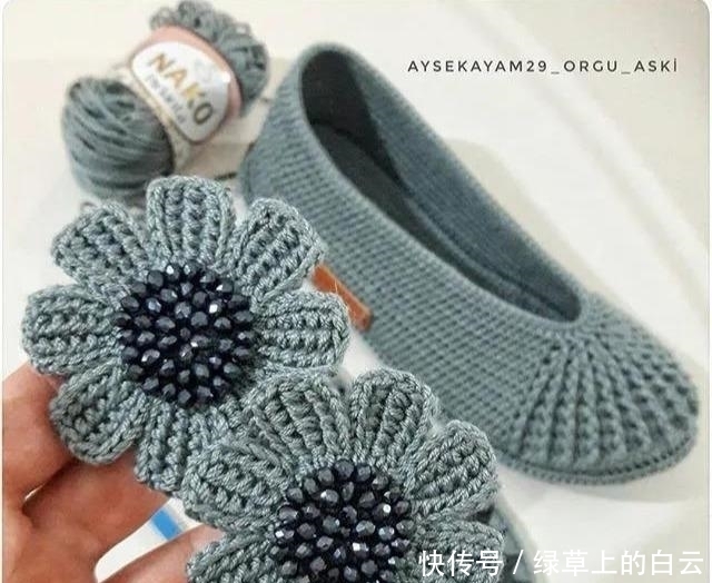  万能|拆下旧鞋子的鞋底，钩织几双万能平底鞋，天天都有新鞋穿，附教程