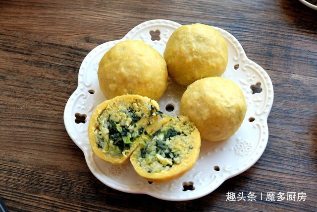  菠菜|简单易做的玉米面菜团子，不和面不擀皮，更不烫面，全家都爱吃