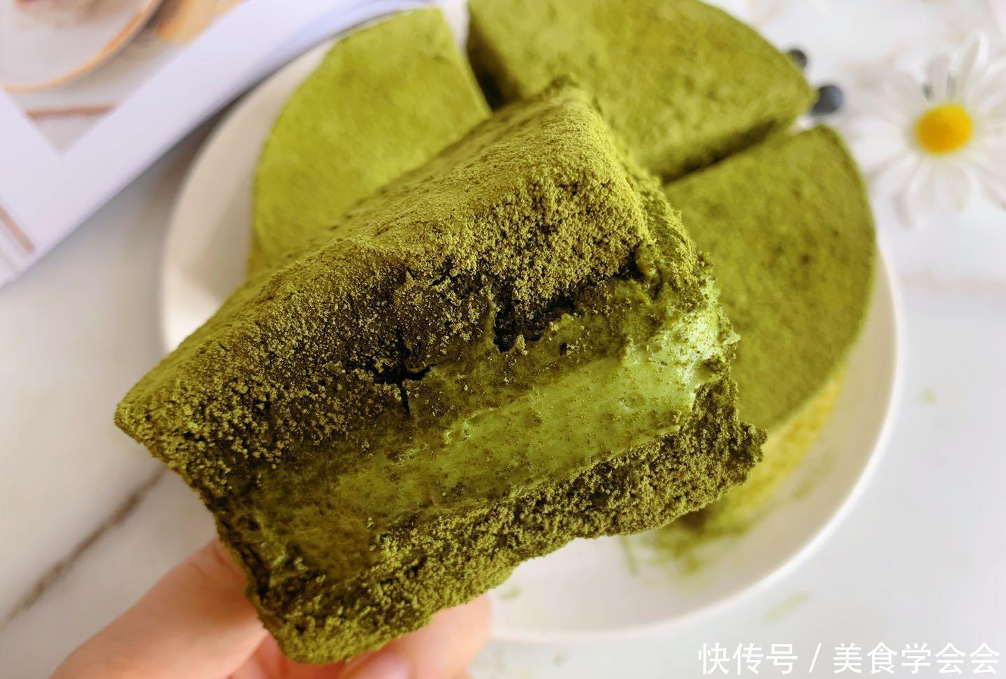 网红|网红抹茶冰乳酪蛋糕,制作简单味道赞,学会了给家人露一手