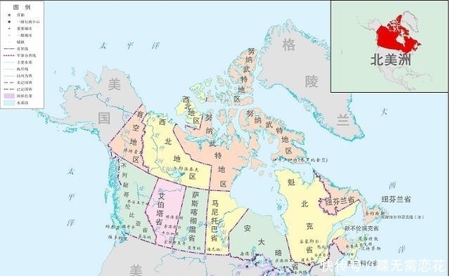 北美洲国土面积最大和最小的国家:加拿大