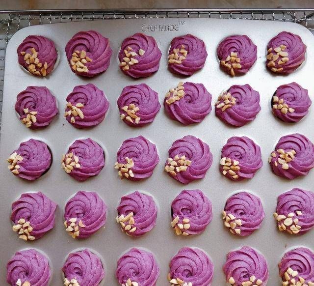 花生|花生曲奇紫薯,清脆可口,颜色漂亮,没有人工色素和添加剂