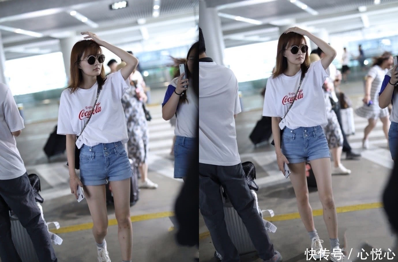 短裤|徐璐的短裤已经够短了，还非要卷起一层又一层，网友：腿真细！