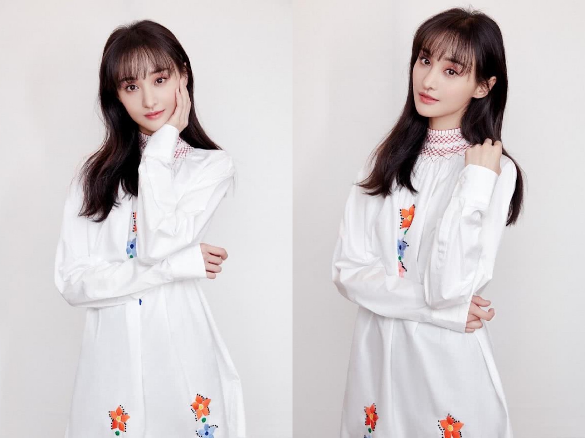 少女|郑爽粉蓝纱裙搭配帆布鞋,很是少女感,少女爽妹子似乎又回来了!