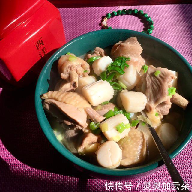 鲜贝|鲜贝炖土鸡腿,营养滋补,鲜美可口