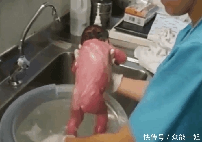孩子|护士帮新生儿洗澡, 看着都害怕!