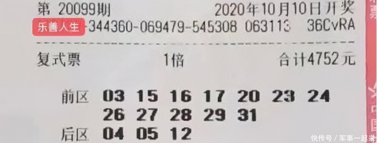 出击|大乐透099期提前出击:彩友单期两张4752大票已公布