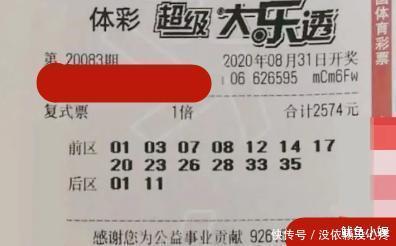 参考|体彩超级大乐透第20083期,晒票用于参考,彩民切勿沉迷